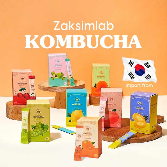 อร่อยเข้มข้นที่สุด พร้อมส่ง‼️ ZAKSIMLAB KOMBUCHA ชาหมักคอมบูชะ 8 รสชาติไม่มีน้ำตาล ของแท้จากเกาหลี