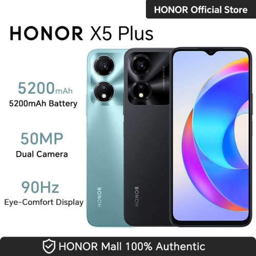 HONOR X5 Plus 4G+64G สมาร์ทโฟน แบตเตอรี่ 5200mAh กล้องคู่ สูงสุด 50 ล้านพิกเซล หน้าจอปกป้องสายตา 90Hz